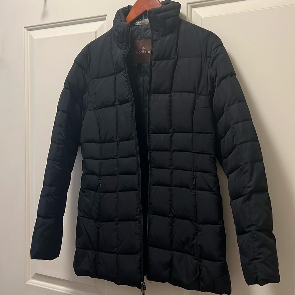 Montcler slim down jacket. Fits like a six.